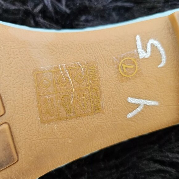 SHE&IN Women Sandal Blue Flat Shoe Faux Leather Shoes Size 7 - Picture 11 of 11